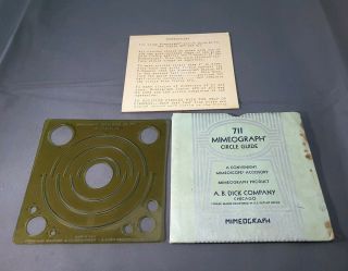 Vintage A.  B.  Dick Co Chicago Mimeograph Guide With Instructions Mimeoscope Acc.