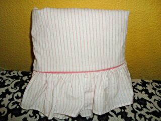 Vintage Laura Ashley Pink Stripe (1) Ruffled Full Flat Sheet 80 X 96