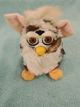 Vintage Furby By Tiger 1998 Brown Black White Spotted