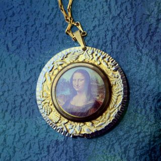 Vintage Lady Nelson Hand - Winding Swiss Made Necklace Pendant Watch Mona Lisa