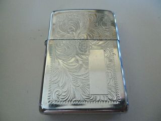 Zippo Venetian Floral Lighter High Polished Chrome 1996 E Xii In