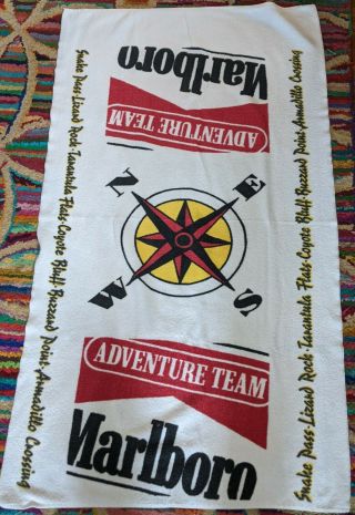 Vintage Marlboro Adventure Team Beach Towel 68 " X 35 " Promotional 90s Compass
