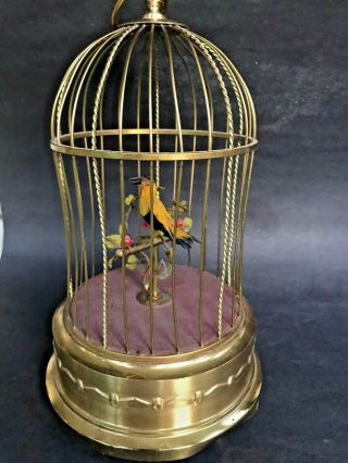 Antique German Karl Griesbaum Singing Bird Cage Automaton Music Box Sings Great
