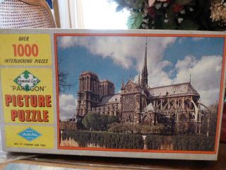 Jigsaw Puzzle Paragon Picture 1000 Paris Notre Dame Cathedral Vintage Built - Rite