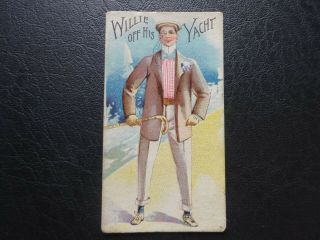 1 American Tobacco Songs Cigarette Card From 1900 Willie Of The Yacht