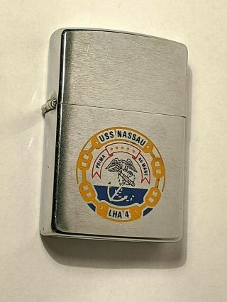 1992 Uss Nassau Lha 4 Navy Zippo Lighter $22