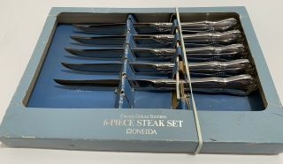 Vintage Oneida Chateau Deluxe Stainless 5 Steak Knife Set