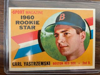 1960 Topps Carl Yastrzemski Hall Of Fame Rookie Card Rc
