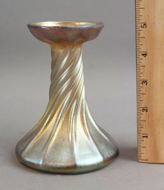 Antique Lct Tiffany American Art Glass Favrile Candlestick Lamp Base