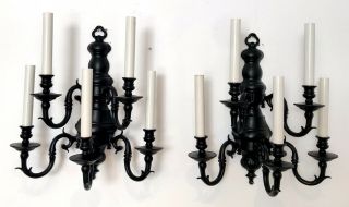 Black Wrought Iron Five Arms Wall Lights/sconces
