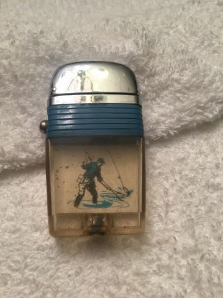 Vintage Vu - Lighter,  Scripto,  Blue Band Fly Fishing Scene