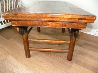 Antique Chinese Qing Style Rosewood Altar Table Bench,  Carved 4