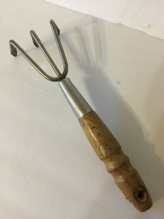 Vintage Garden Hand Rack Cultivator Tool 3 Prong
