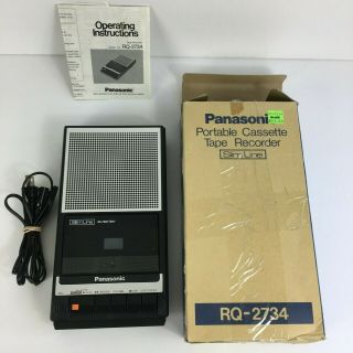 Vintage Panasonic Rq2734 Slim Line Portable Cassette Tape Player Recorder Box