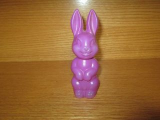 Vintage Purple Soft Plastic Blow Mold Easter Bunny Rabbit 6 3/8 "