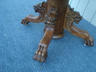 61463 Antique Victorian Dining Table with Lion Face Claw foot TOP 44 