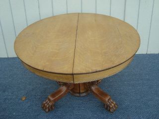 61463 Antique Victorian Dining Table with Lion Face Claw foot TOP 44 