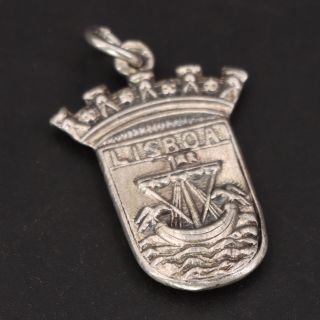 Vtg Sterling Silver - Lisbon Portugal Souvenir Bracelet Charm - 2.  5g