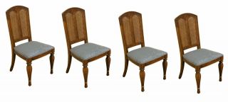 Set Of 4 Stanley Furniture Contemporary Style Cane Back Dining Side Chairs 47.