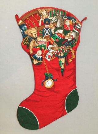 Vintage Ex - Large Jumbo Christmas Stocking Night Before Christmas 32 " Handmade
