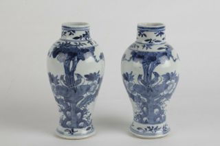 Qing Vases Antique Chinese Vases 19th C Blue And White Porcelain Qianlong Mark