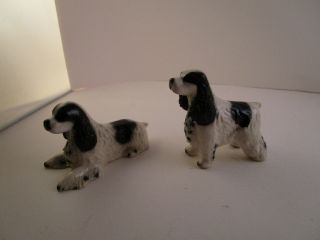 Vintage Unmarked Japan ? English Springer Spaniel Dog Figurines Figures