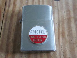 Amstel Holland Beer Penguin Cigarette Lighter Rare Old Vintage Can Japan Smoking
