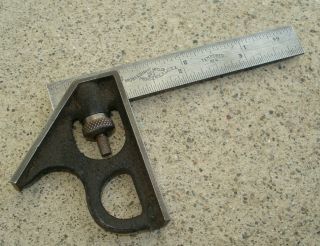 Vintage Brown & Sharpe No.  4 Hardened Combination Square Tool Small 4 "