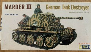 Esci Marder Iii German Tank Destroyer - 1/72 Scale - Vintage 1974 Kit