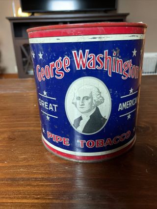 Vintage George Washington Great American Pipe Tobacco Tin R.  J Reynolds