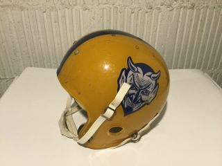 Gorgeous Vintage Kelley Clear Shell Football Helmet With Devil On Both Sides