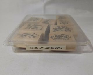 Stampin Up Everyday Expressions 1997 Retired Vintage Rubber Stamp Set of 8 2