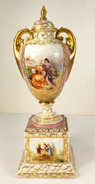 Antique Royal Vienna Beehive Marked Gilt Vase Signed Friedrich Stahl