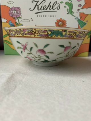 Antique Chinese Famille Rose Porcelain Ceramic Peach Bowl Six Characters Mark