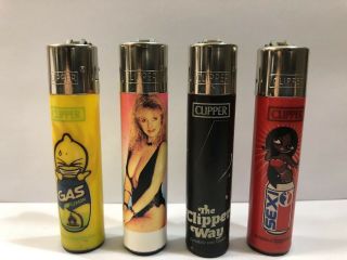 Rare Mixed Clipper Lighter Set - Set Of Four