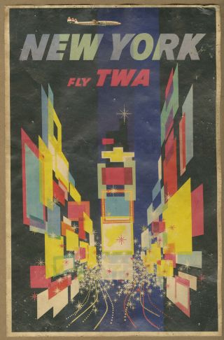 1950s York Twa Vintage Advertising Poster 11 X 17 David Klein