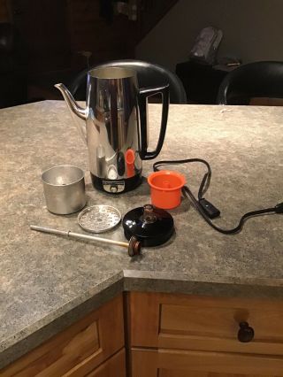 Vintage General Electric Ge Immersible Coffee Pot A7p15 Percolator Maker 9 - Cup