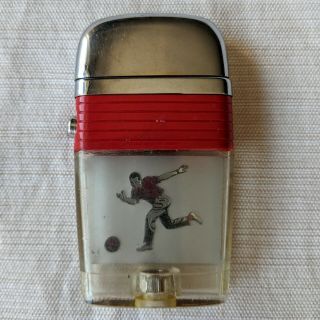 Vintage Collectible Scripto Vu - Lighter Red Band Bowling Bowler Sports