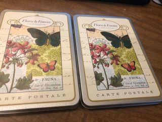 Cavallini And Co.  Flora And Fauna Glitter Greetings Vintage Postcard Set (2)