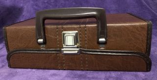 Vintage 12 Cassette Tape Holder / Carry Case Storage Briefcase Bmi Usa /