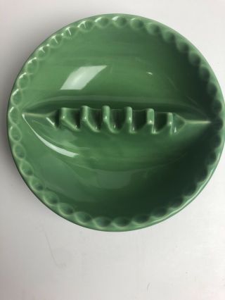 Ashtray Anholt Green Ceramic Vtg Denver Colo Mcm