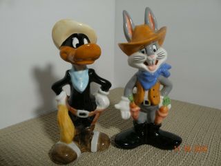 Vintage Bugs Bunny & Daffy Duck Salt & Pepper Shakers Looney Tunes 1993