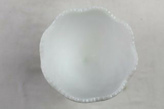 VINTAGE Milk White Glass Pedestal Bowl With A Diamond Design Great Home Decor 2