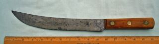 Vintage Carbon Steel 10 " Cimiter Butcher Knife Full Tang For St.  Mary 