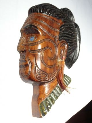 Vintage Zealand Maori Hand Carved Bust Ruihana Rotorua Nz C1970 - 80