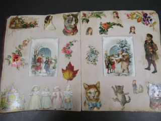 Antique Victorian Trading Card Album 19th Century Scrapbook Baseball Diecuts 4