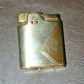 Vintage Ronson Essex 2 " Tall Gold Tone Cigarette Lighter -