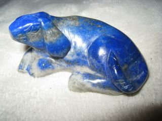 Vintage 20th Century Chinese Carved Lapis Lazuli Figure Of An Animal.