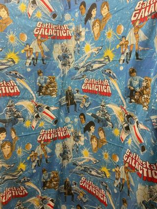 Vintage Battlestar Galactica Twin Flat Bed Sheet 1978