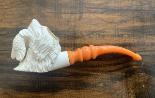 Vintage Meerschaum Hunting Dog With Bird In His Mouth Pipe